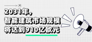 到2031年，智能建筑市场规模将达到910亿欧元